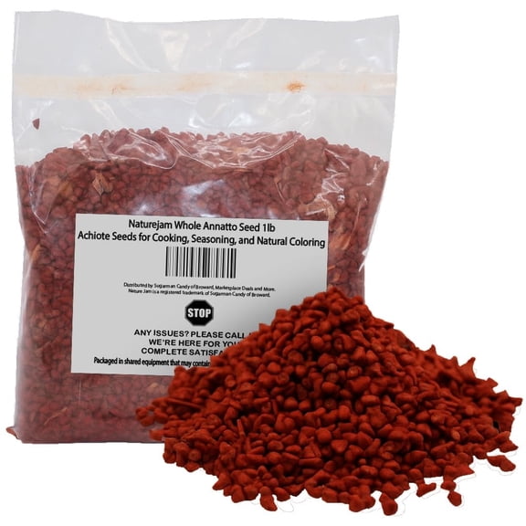 Naturejam Whole Annatto Seed 1lb Achiote Seeds for Cooking, Seasoning, and Natural Coloring Great for Infused Oil, Rice, Soups, and Meat Rubs - Authentic Latin or Caribbean Cuisine