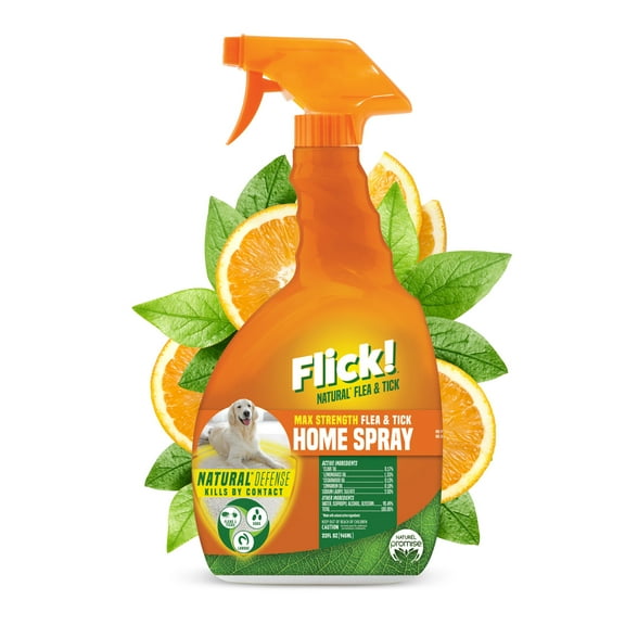 Naturel Promise Flick! Natural Flea & Tick Max Strength Home Spray for Dogs, 32oz