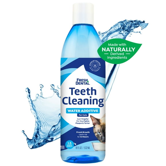 Naturel Promise Fresh Dental Cat Breath Freshener Water Additive for Cats, 18 oz Bottle