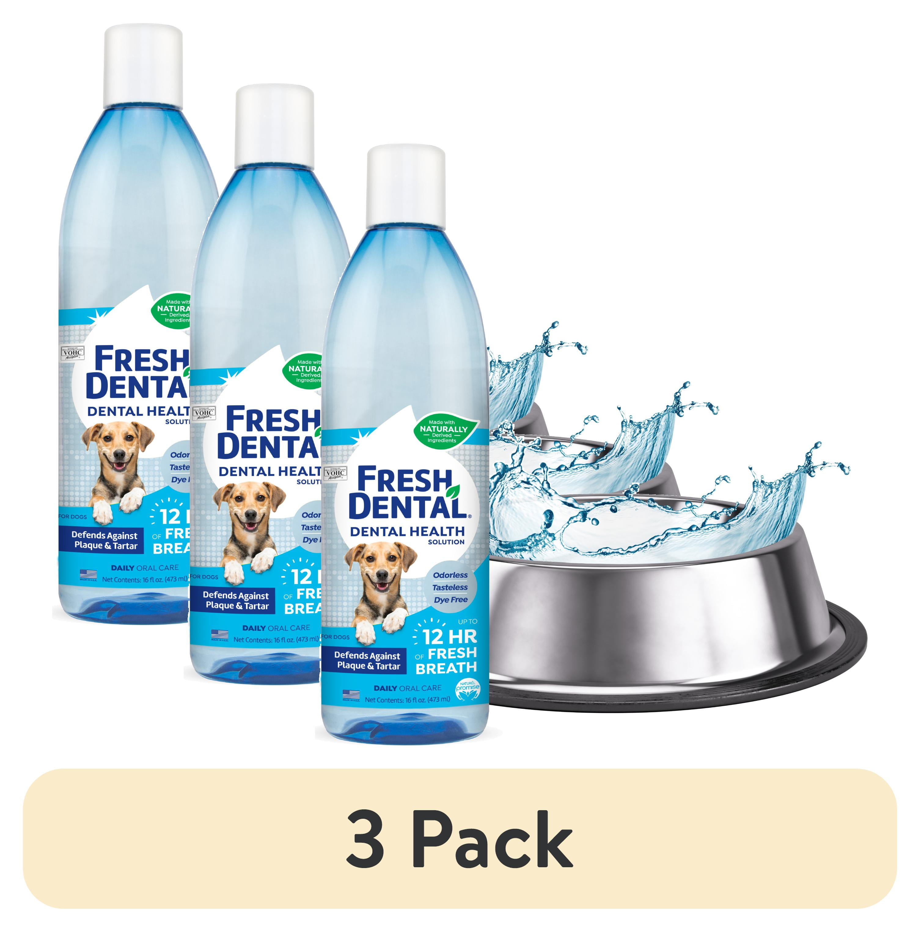 3 pack Naturel Promise Fresh Dental Dog Breath Freshener Water
