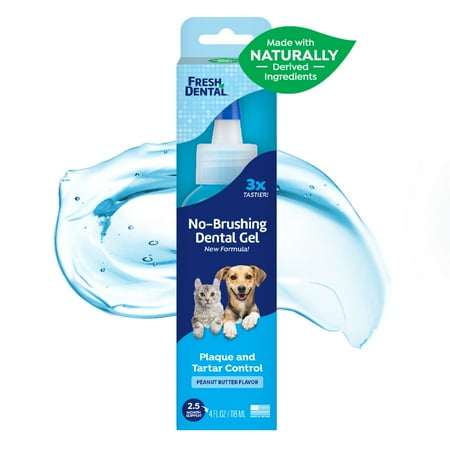 Naturel Promise Fresh Dental No Brushing Gel Toothpaste for Dogs & Cats, Plaque Remover Pet Toothpaste, 4 oz