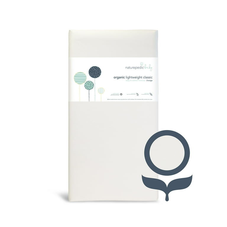 Free Shipping Naturepedic Organic Classic Lightweight 2 Stage Baby Crib Toddler Mattress Walmart