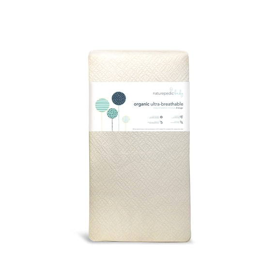 Naturepedic Organic 2-Stage Baby Crib Mattress - Lightweight Infant & Toddler Bed - Ultra Breathable Waterproof Pad - Standard Size
