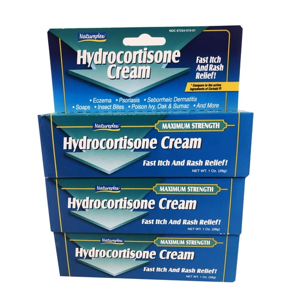 Natureplex Hydrocortisone Cream For fast itch and rash relief 1oz Pack Of 3