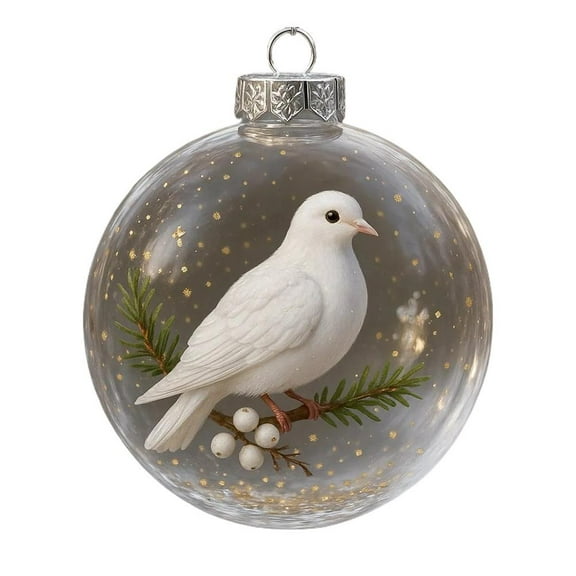 Natures Birds Crystal Glass Ornament Set,Wildlife Wonders Collection Crystal Glass Ornament,lear Plastic Christmas Balls,Cardinal Bird Glass Christmas Tree Ornaments for Xmas Tree Memorial Gifts