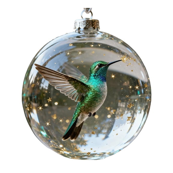 Natures Birds Crystal Glass Ornament Set,Wildlife Wonders Collection Crystal Glass Ornament,lear Plastic Christmas Balls,Cardinal Bird Glass Christmas Tree Ornaments for Xmas Tree Memorial Gifts