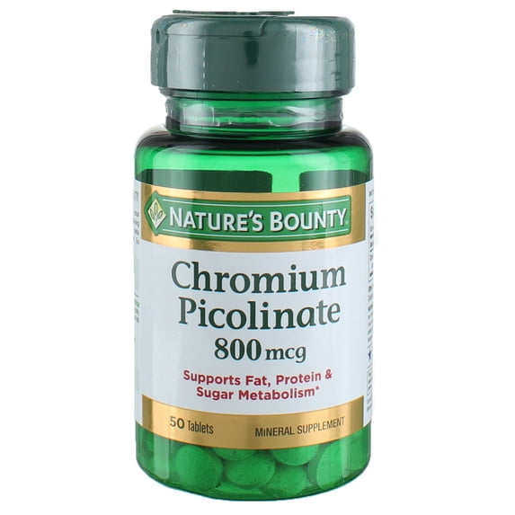 Nature's Bounty Mineral Chromium Picolinate Tablets, 800 mcg, 50 Ct