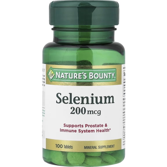 Natures Bounty Selenium 200 Mcg Dietary Supplements Tablets - 100 Ea, 2 Pack