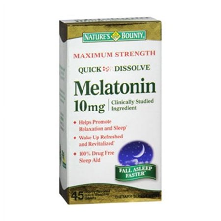Natures Bounty Quick Dissolve 10 Mg Max Strength Melatonin, 45 Tablets