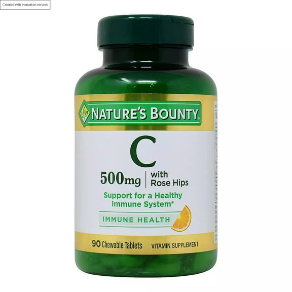 Natures Bounty Vitamin C With Rose Hips - 500 Mg - 90 Chewable Tablets