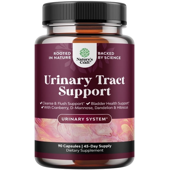 Natures Craft 1000mg D-Mannose and Cranberry Supplement, UT and Bladder Health Support, 90 Capsules