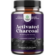 Natures Craft Activated Charcoal 1200 mg Capsules, Coconut Charcoal Supplement, 90 Count