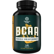 Natures Craft-Branch Chain Amino Acids Supplement - Vegan BCAA Tablets Post Workout Muscle Recovery and Muscle Growth Support for Men and Women 120 Count