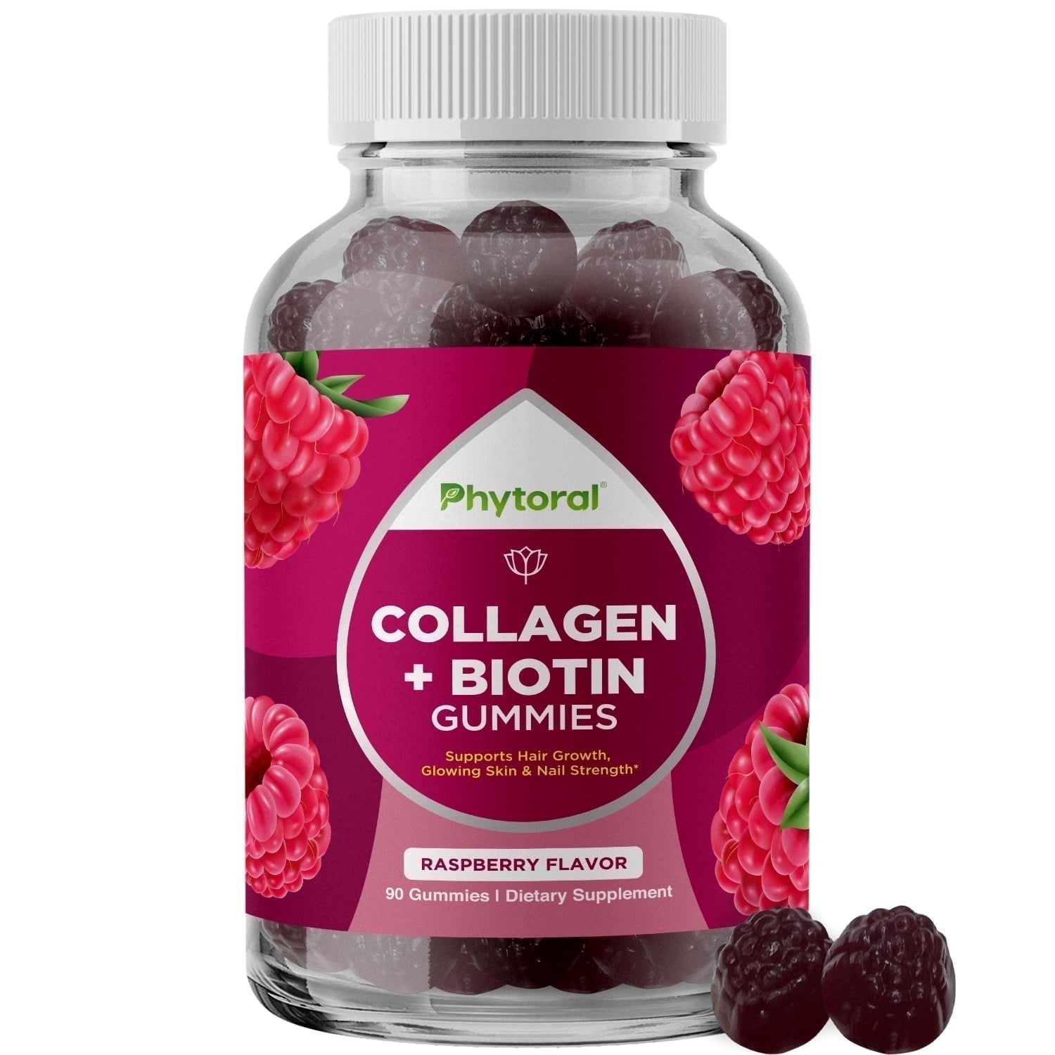 Natures Craft Extra Strength Biotin and Collagen Gummies - Hair Skin and Nails Gummies for Women - Biotin 10000mcg per Serving with Collagen for Women - 90 Count