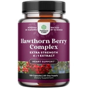 Natures Craft Extra Strength Hawthorn Berry Supplement, 41 Leaf and Flower Extract, 120 Capsules