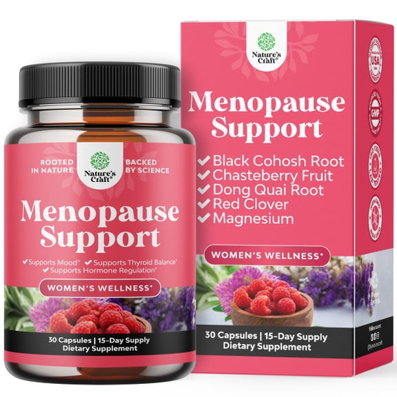 Nature’s Craft Herbal Menopause Support Supplement, Hormone Balance for Women, 30 Capsules