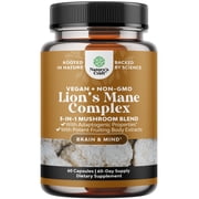 Natures Craft Lion’s Mane Complex Nootropic Brain Support Supplement with Shiitake and Reishi, 60 Ct