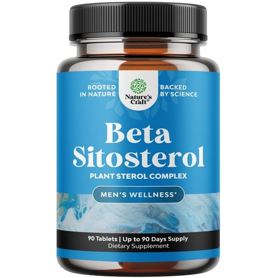 Natures Craft Plant Sterols Complex with Beta Sitosterol for Prostate Health and Heart Health, 90 Ct