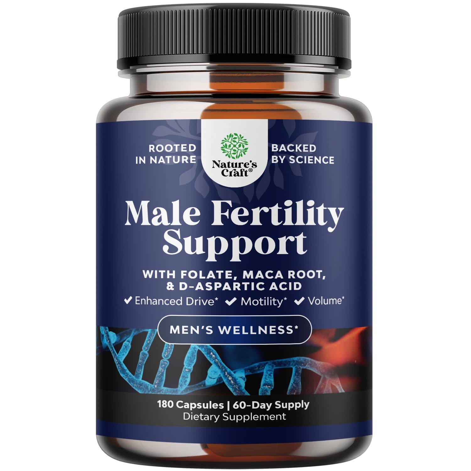 Natures Craft Prenatal Multivitamin Male Fertility Supplement - with L-Arginine D-Aspartic Acid and Maca Root Prenatal Vitamins for Enhanced Motility Volume Potency and Fertility Support