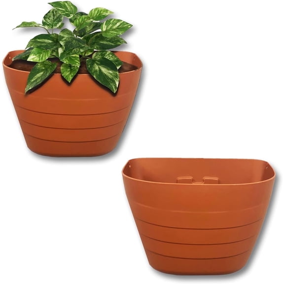 12 Inch Wall Planter with Self-Watering Grid – Indoor & Outdoor Use, BPA-Free, UV-Resistant, Perfect for Flowers, Vegetables, and Herbs – Terracotta