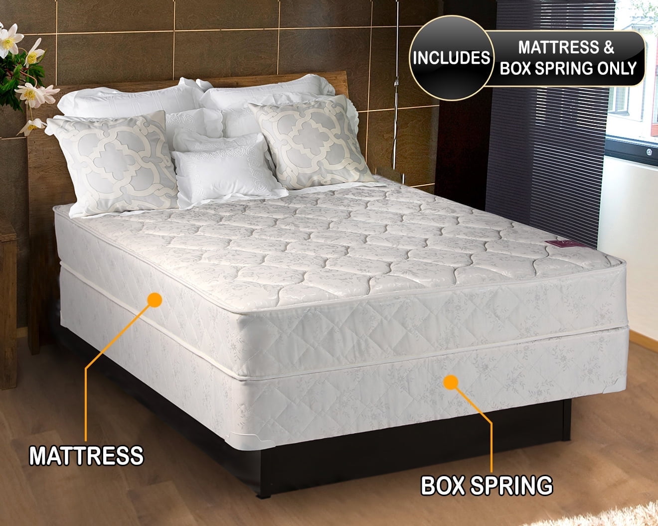 Natures Dream Plush Medium Firm Eurotop (Pillow Top) King Size (76"x80"x10") Mattress and Box Spring Set - Fully assembled, Orthopedic, Longlasting and Superior Quality by Dream Solutions USA