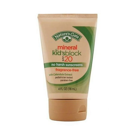 Natures Gate HG0398784 4 fl oz Mineral Kids Block SPF 20 Fragrance Free