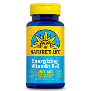 Natures Life Vitamin B-2 250mg | Powerful Support for Healthy Skin & Metabolism | Easy-to-Swallow Tablets | Non-GMO & Vegetarian | 100ct