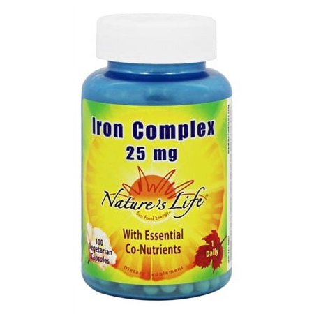 Natures Life - Iron Complex, Veg Cap (Btl-Plastic) 25mg 100ct