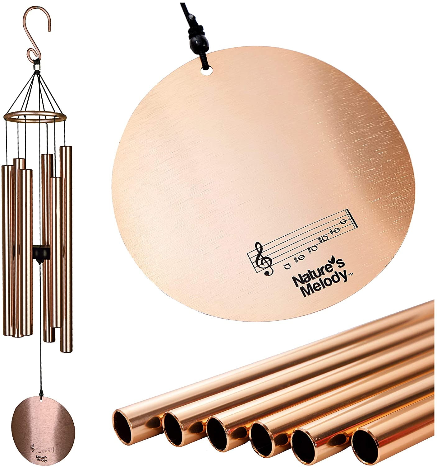 Rose Gold 28" Anodized Aluminum Outdoor Wind Chimes
