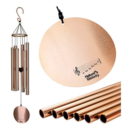 Natures Melody Outdoor Windchime Ornaments, Aluminum Rose Gold, 28"