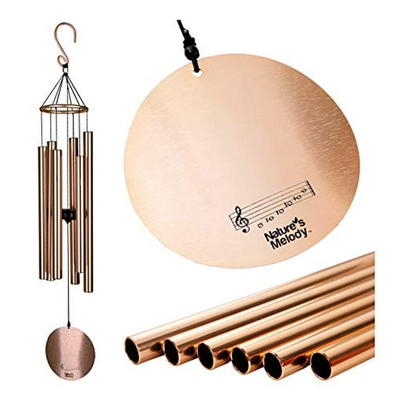Natures Melody Outdoor Windchime Ornaments, Aluminum Rose Gold, 28"