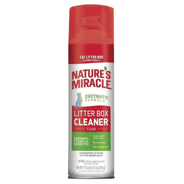 Natures Miracle Litter Box Cleaner Foam, Enzymatic Formula, 17.5 Oz