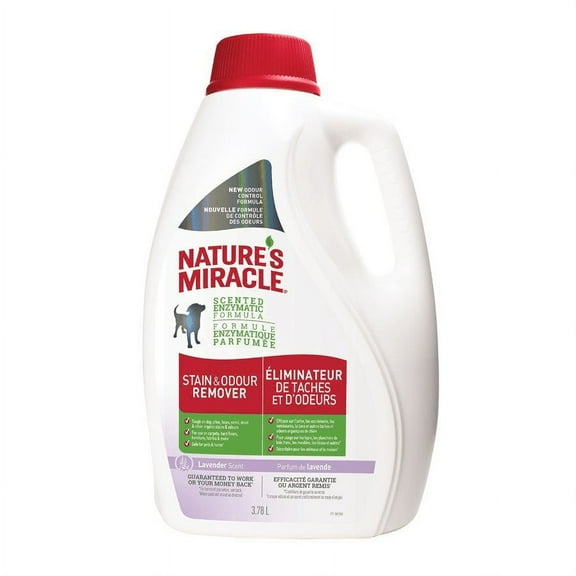 Natures Miracle Stain And Odor Remover For Dogs Lavender Scented Enzymatic Formula 1 Gallon 3.78L