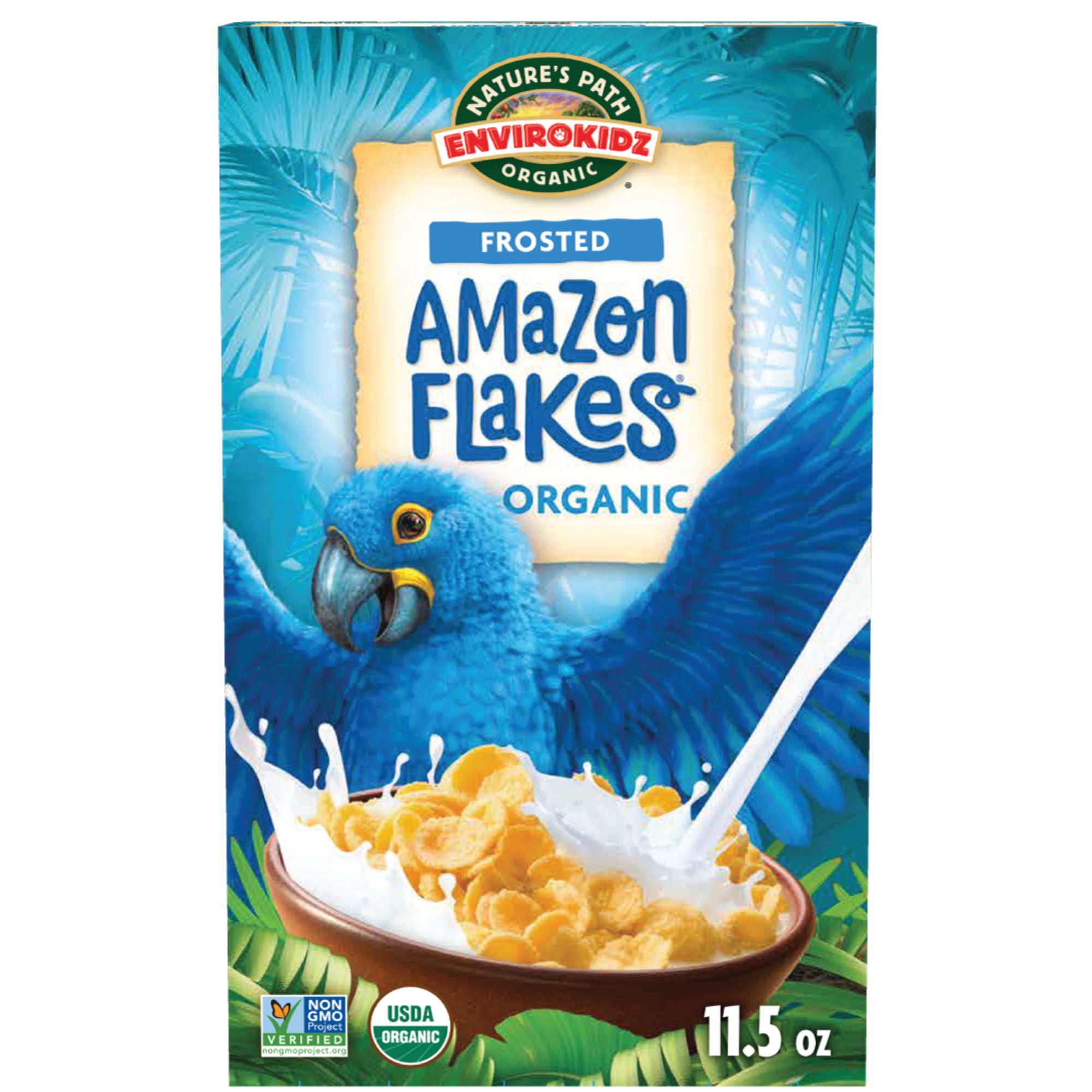 EnviroKidz Organic Breakfast Cereal, Amazon Frosted Flakes, 11.5oz Box