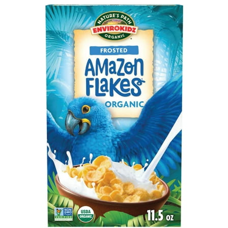 EnviroKidz Organic Breakfast Cereal, Amazon Frosted Flakes, 11.5oz Box
