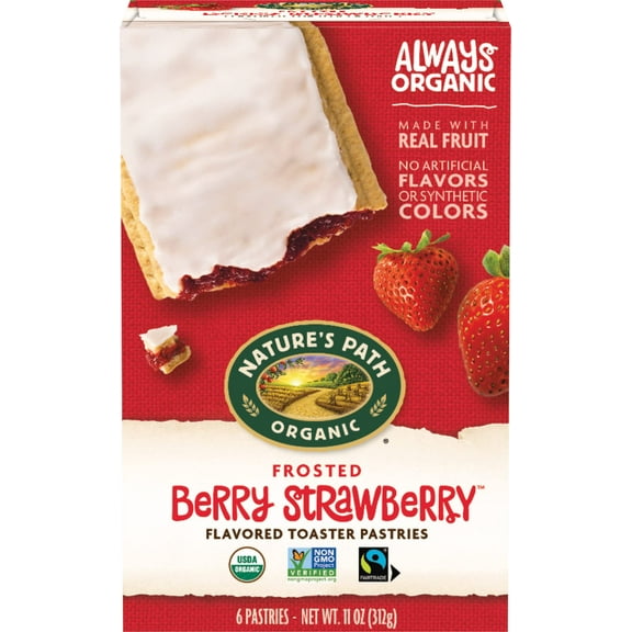 Natures Path Frosted Berry Strawberry Toaster Pastries, Healthy, Organic, 11-Ounce Box (Pack of 12)