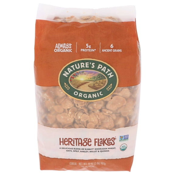 Natures Path Organic Cold Heritage Flake Cereal, 32 Ounce -- 6 per case.