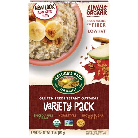 Natures Path Organic Gluten Free Variety Pack Hot Oatmeal, 11.3 Ounce -- 6 per case.