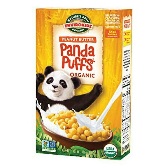 (Pack Of 12) Natures Path Panda Puffs Organic Peanut Butter Cereal 10.6 Oz