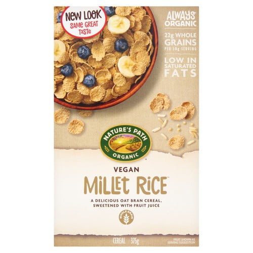 Natures Path Wheat Free Organic Millet Rice Oatbran 375g, British Import (Pack of 3)