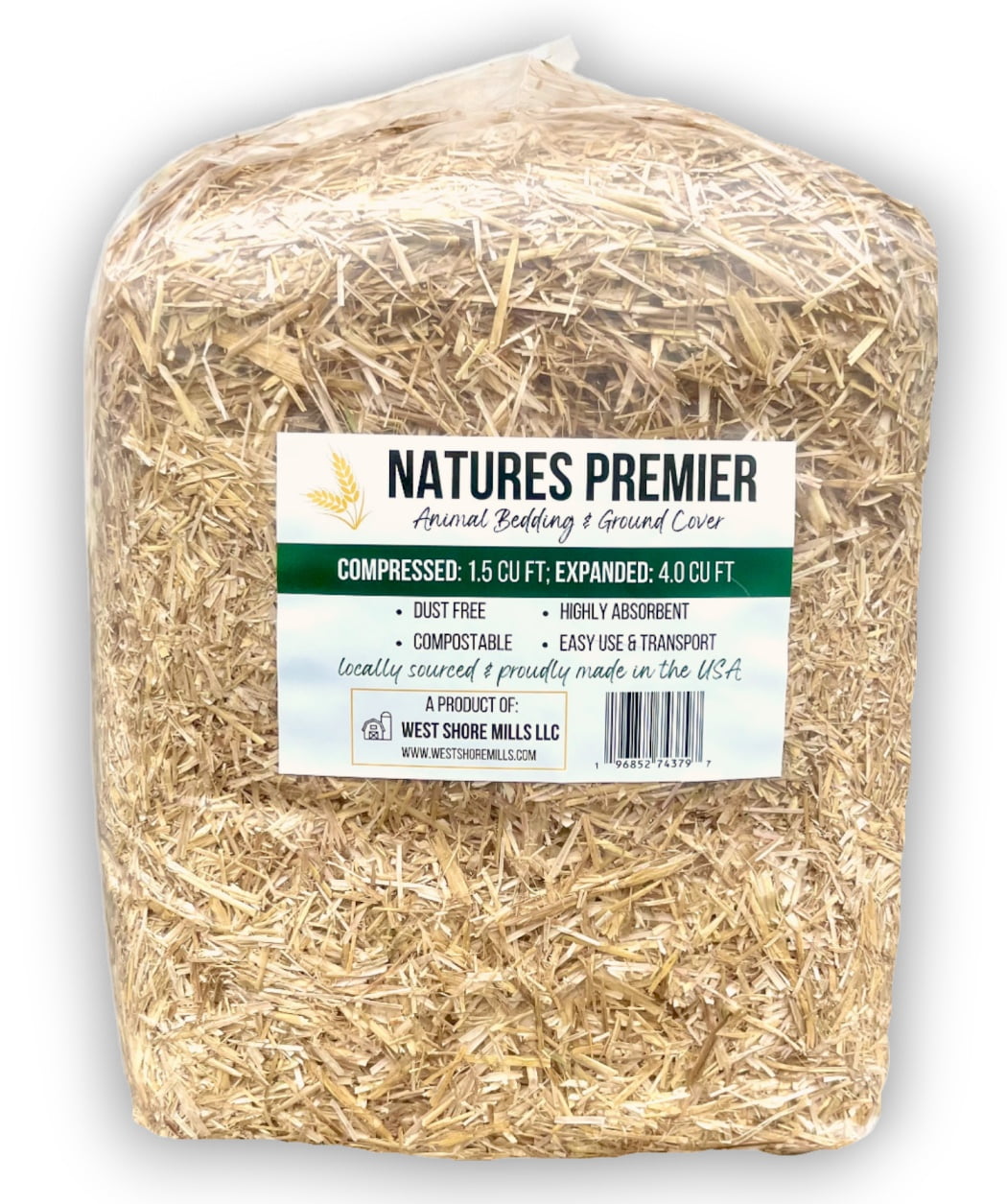 Natures Premier Chopped Straw 6lb DustFree Chopped Wheat Straw Natural and Biodegradable