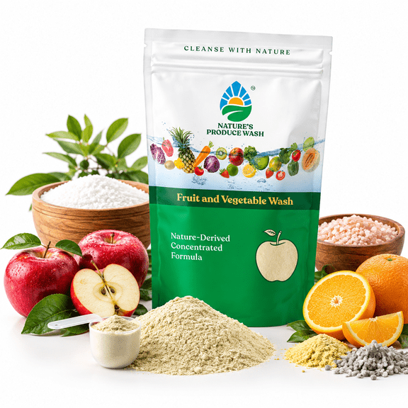 Natures Produce Wash Fruit And Vegetable Removes Unwanted Extends Lifener. 3 Months Supply Or Makes 10+ Spray 16 Oz Bottles