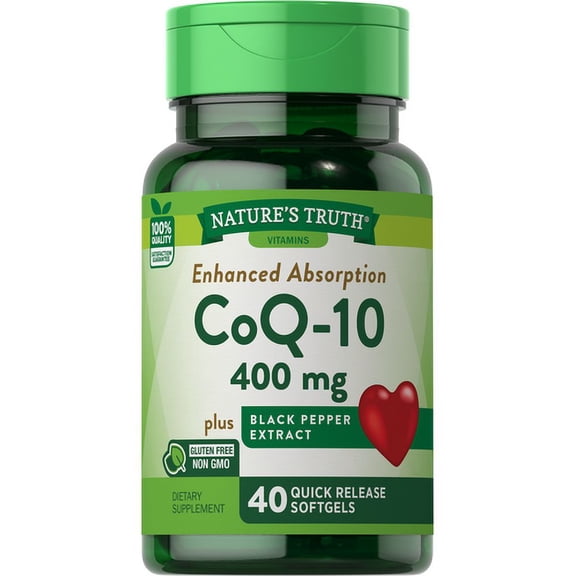 Natures Truth 400 Mg Coq10 Plus Black Pepper Extract, 40 Ea, 3 Pack