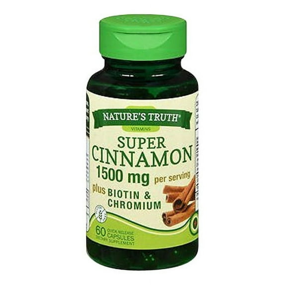 Natures Truth Cinnamon plus Biotin And Chromium Capsules, 60 Ea, 2 Pack