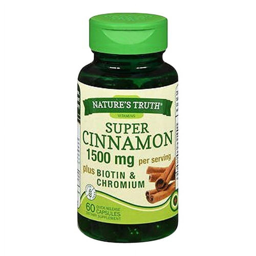 Natures Truth Cinnamon plus Biotin And Chromium Capsules, 60 Ea, 6 Pack