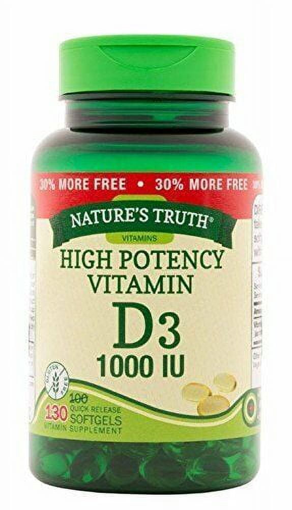Natures Truth High Potency Vitamin D3 1000 IU Softgels 130