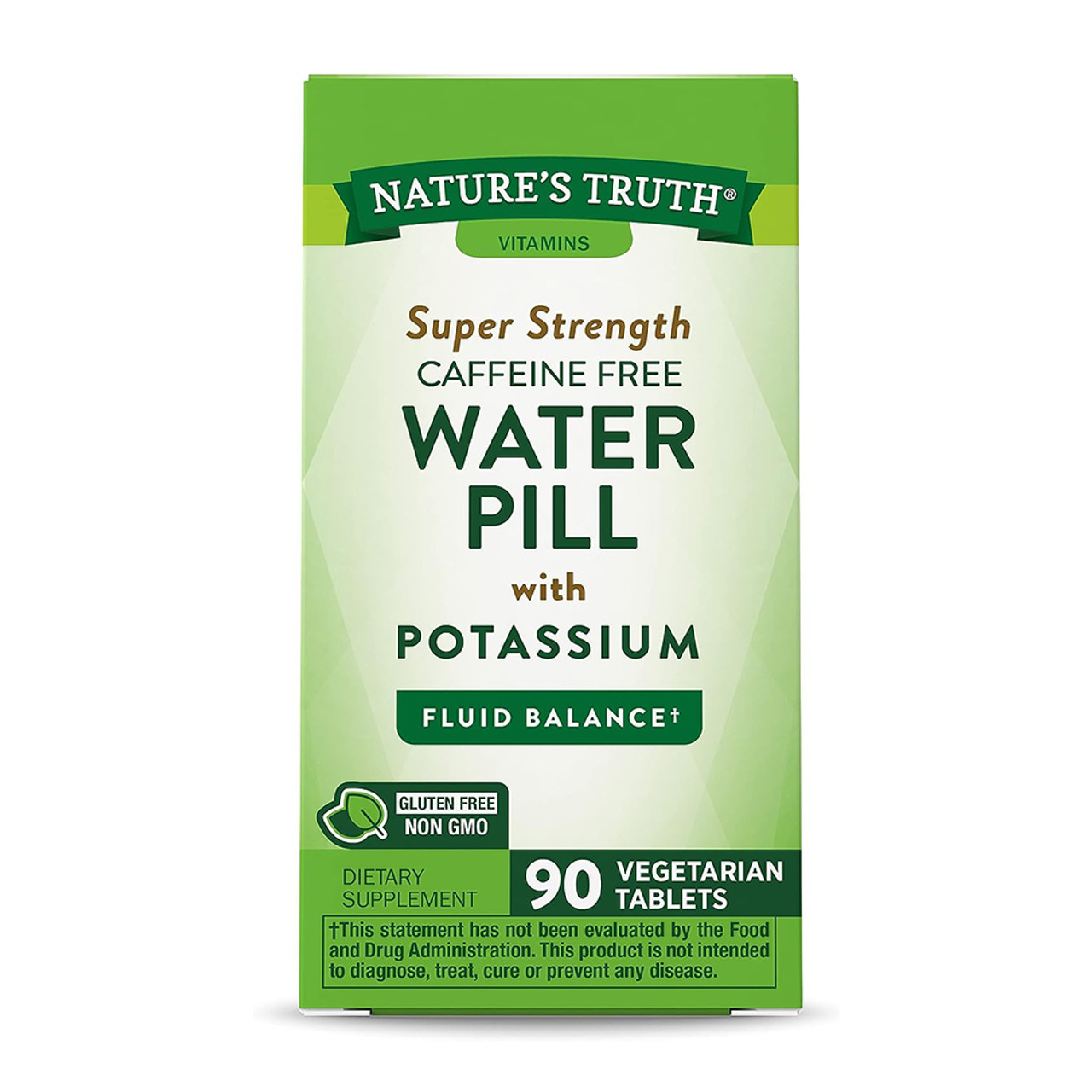 Natures Truth Super Strength Water Pill With Potassium Caffeine Free Capsules, 90 Ea..
