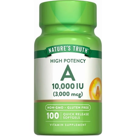 Vitamin A 10000 IU (3000 mcg) | 100 Softgels | For Men and Women | by Nature's Truth
