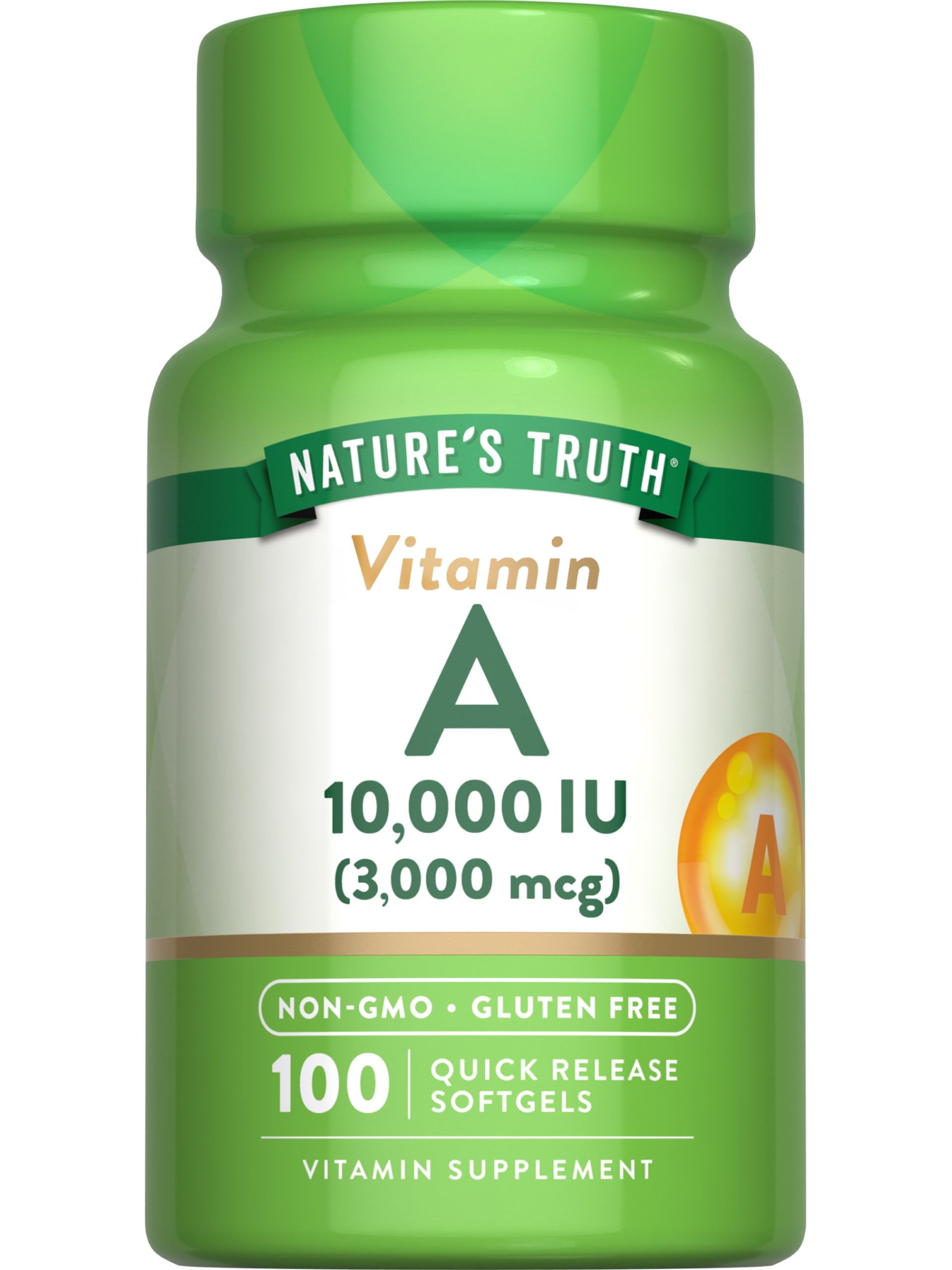Vitamin A 10000 IU Softgels | 100 Count | Non-GMO, Gluten Free Supplement | by Nature's Truth