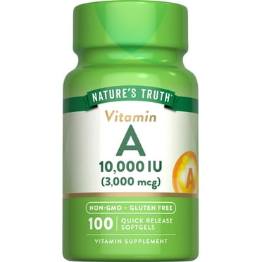 Vitamin A 10000 IU Softgels | 100 Count | Non-GMO, Gluten Free Supplement | by Nature's Truth